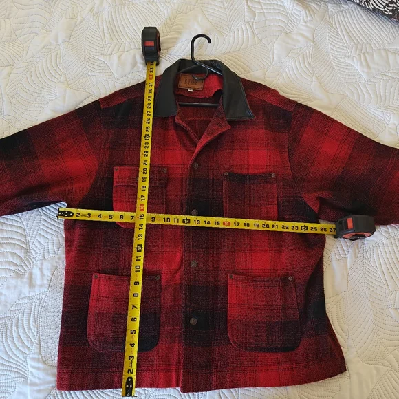 Vintage 80’s red & black chore style coat - Picture 2 of 5